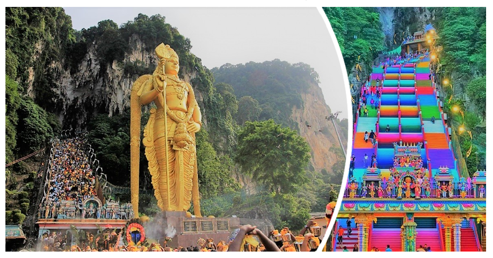 黑风洞【Batu Caves】有了新样貌！七彩的彩虹阶梯，实在太美了呀！