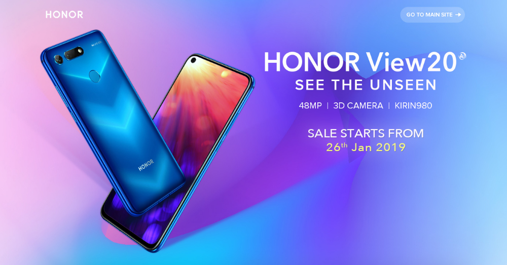 拥有世界第一科技声誉的 HONOR View 20 智能手机，目前售价从 RM 1,999 起~