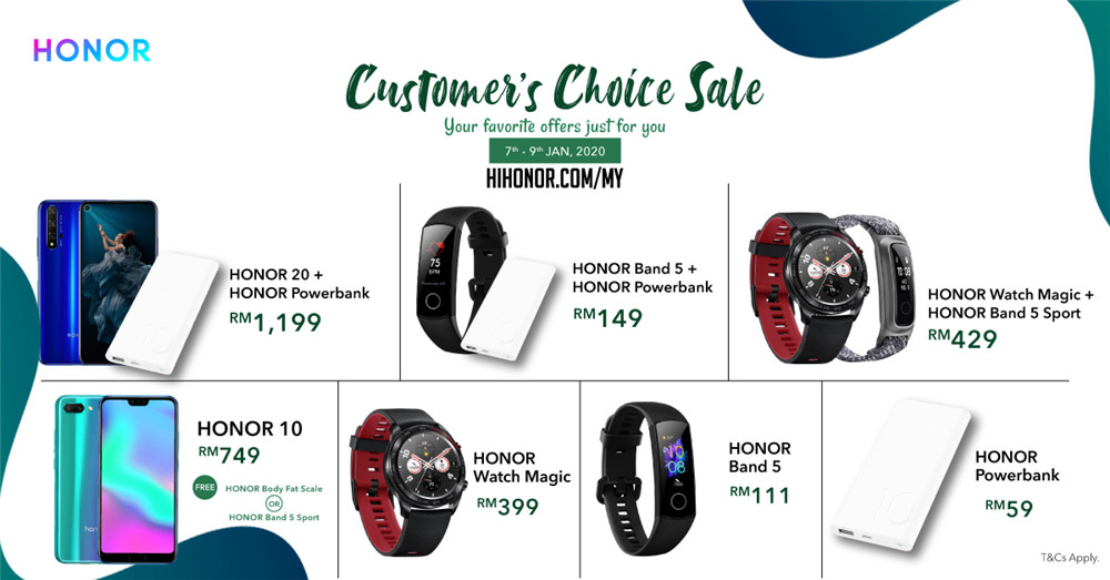 2020年 Honor 第一波超值得的促销，仅需429令吉就可获得HONOR Watch Magic + HONOR Band 5 Sport