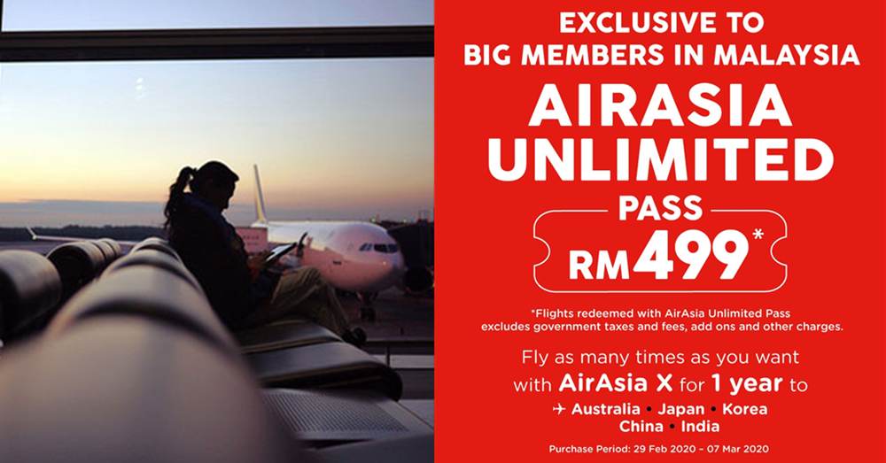 一张 AirAsia Unlimited Pass  实现你一年无限次来回多个国家