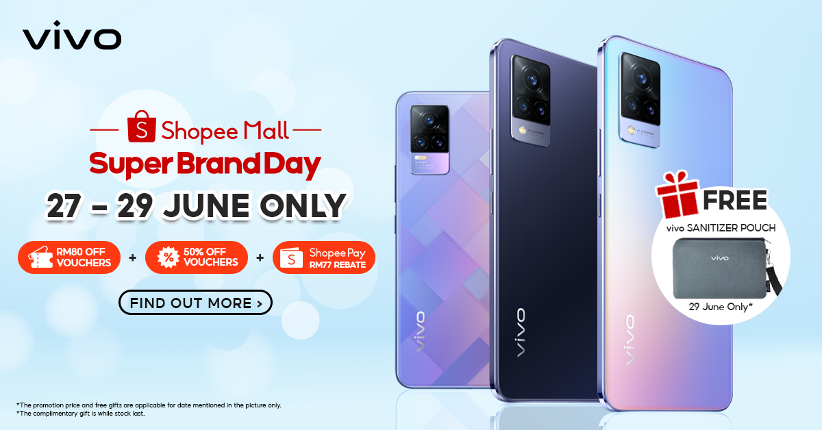vivo 限时优惠！6月27日至29日Shopee抢货咯！优惠高达77%哦！